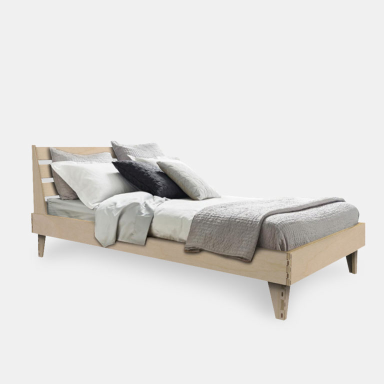 Cama Individual de Madera Moderna con Cabecera | Hecho y Derecho